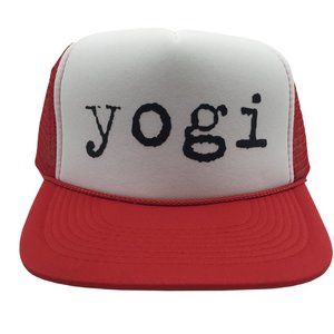 New Red and White Yogi Trucker Snap Back Hat